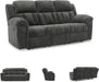 Frohn Contemporary Manual Reclining Sofa, Gray