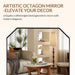 Bronze Octagon Bathroom Mirror, 24X36 Inch Stainless Steel Metal Frame, Anti-Rust, Shatterproof HD Glass, Wall Mounted for Bathroom, Bedroom, Living Room