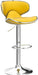 Masaccio Velvet Upholstered Adjustable Swivel Barstool, Set of 2, Yellow