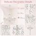 Small White 5-Light Crystal Chandelier, Modern Glass Chandelier Lighting Fixture, Small Chandelier for Bedroom, Dining Room, Living Room, Kitchen, Foyer, Girls Room Ceiling Light