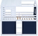 Twin Size BlueAndWhite Reinforced Pinewood Bunk Bed