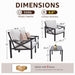 Outdoor Patio Furniture 4 Pieces Set, Modern Patio Conversation Sets, Outdoor Sectional Metal Sofa with 5.5 Inch Cushion and Coffee Table for Balcony, Garden