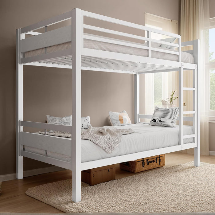 Twin Over Twin HeavyDuty BrightWhite PowderCoated Bed