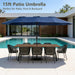 15FT Patio Umbrella, Double-Sided Outdoor Umbrella with Base Included, Large Standing Umbrella with Crank Handle & Ventilation, Rectangular Patio Umbrella for Pool, Backyard, Deck, Lawn & Beach
