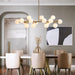 Mid Century Modern Chandelier over Table, 16-Light Globe Sputnik Chandelier Rectangle Pendant Lighting Fixture Hanging Ceiling Light for Dining Room, Kitchen Island