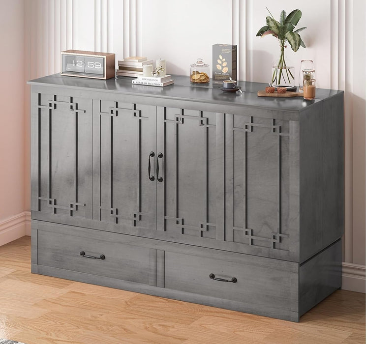 Queen Murphy Cabinet Bed With HiddenStorage Drawer