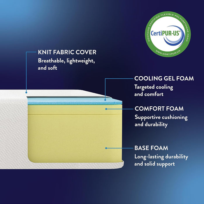 10 Inch Memory Foam Mattress, Medium Firm, Cooling Gel Infused, Certified Safe Foams & Fabric, Mattress in a Box, Queen