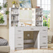 Vanity Desk with Mirror and Lights, Power Outlet, Makeup Vanity with 7 Drawers and 6 Shelves, Dressing Vanity Table Vanity Set for Bedroom, White