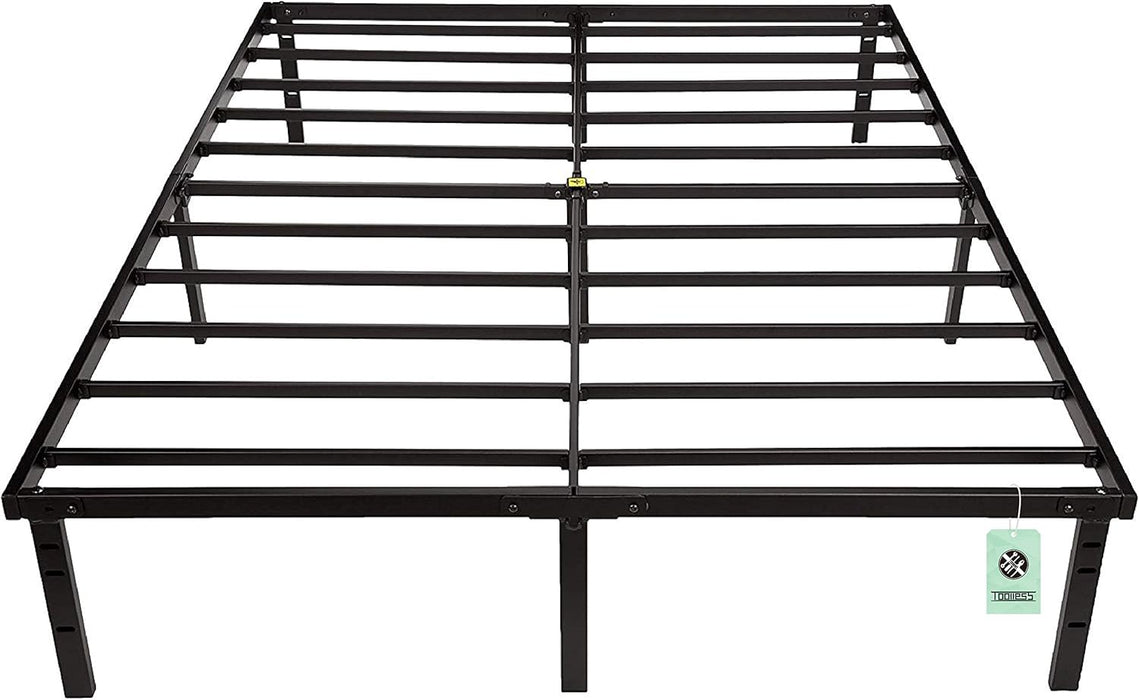 Sturdy Heavy-Duty Non-Slip Platform Bed Frame Full Size Storage, Steel Slat Support, Noise Free, Easy Assembly, 14 Inch Black