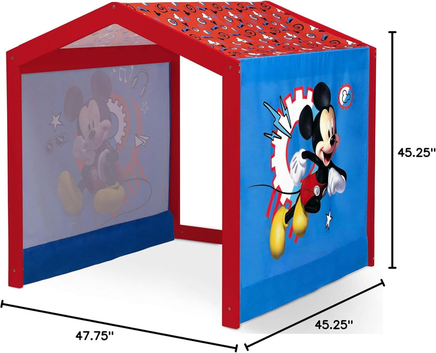 Disney Mickey Mouse Indoor Playhouse with Fabric Tent for Boys and Girls by , Great Sleep or Play Area for Kids - Fits Toddler Bed