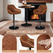 Yaheetech Bar Stools Set of 4, Adjustable Swivel PU Leather, Retro Brown | Counter Height Barstools with Padded Backrest & Armrests, 300 Lb Weight Capacity, Easy Assembly, Home Kitchen, Dining Room
