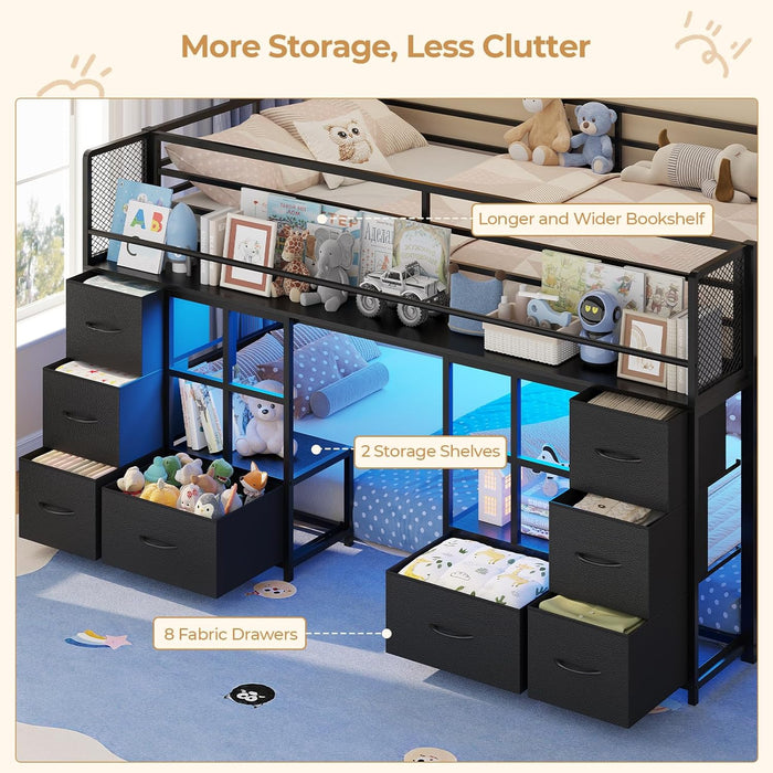 Black PremiumMetalConstruction Twin Over Twin Bunk Bed