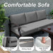 Aluminum Patio Furniture Set with round Coffee Tables, 5-Seat Outdoor Sectional Furniture W/5.1" Cushions, Patio Conversation Set for Porch, Backyard, Poolside-Grey