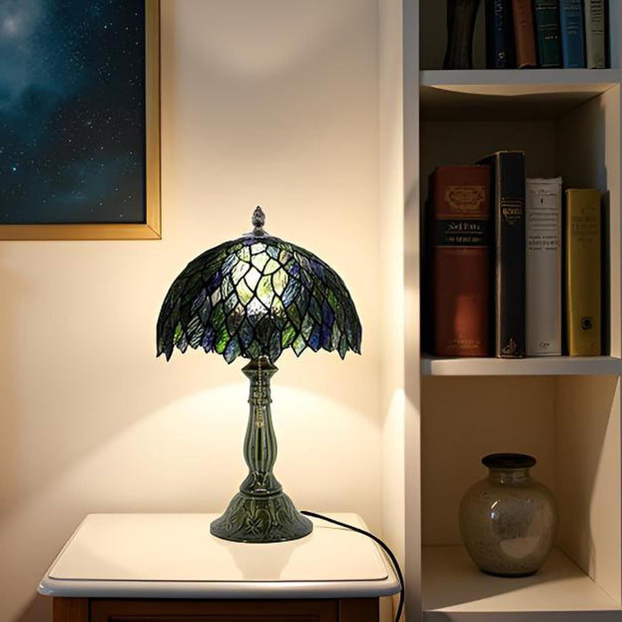 Tiffany Style Stained Glass Table Lamp 18.5 Inch - Multicolor Leaf