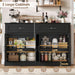 Sideboard Buffet Cabinet with Storage, Black Coffee Bar Cabinet