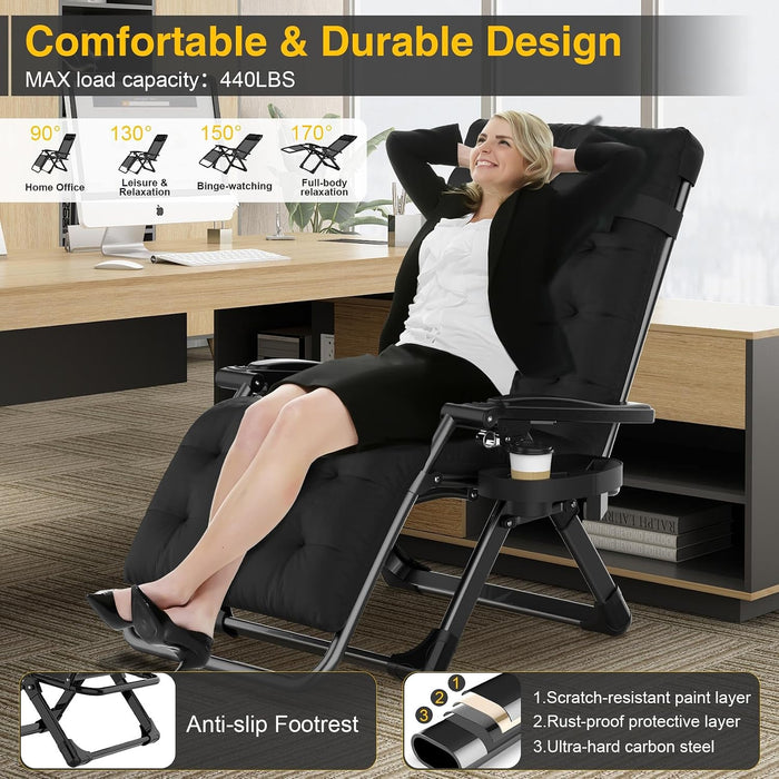 Zero Gravity Chair, Folding Lounge Chairs with Aluminum Alloy Lock