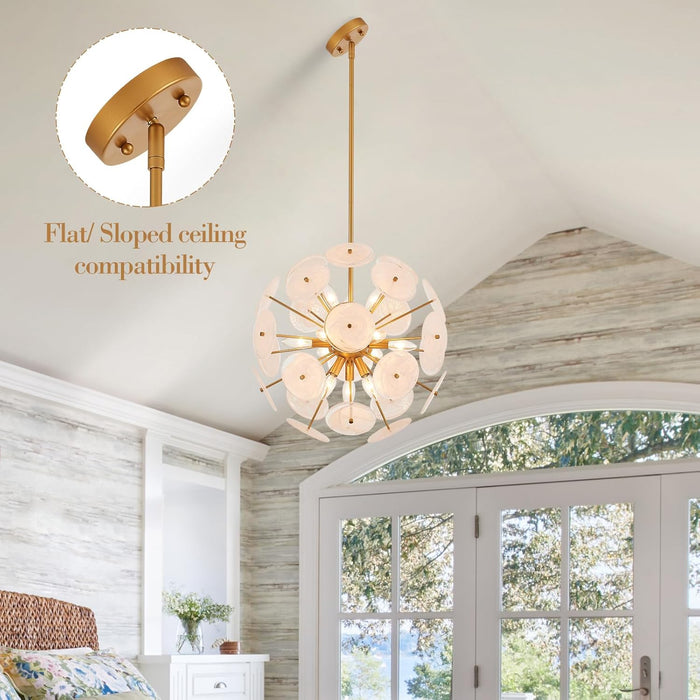 Luxurious Gold Finish 12 Light Sputnik PendantLight