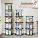 5 Tier Rotating Bookshelf, 360 ° Display Stackable Spinning Bookshelf Tower, Corner Bookshelf Tall Floor Standing Swivel Bookcase Narrow Storage Organizer for Bedroom, Living Room, Black