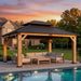 12x14 Cedar Wood Gazebo WeatherResistant Hardtop Roof