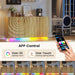 63" Sideboard Buffet Cabinet with Storage, Large Coffee Bar Cabinet with RGB Lights and Power Outlet, Modern Console with 4 Doors for Kitchen and Living Room, Wood Color