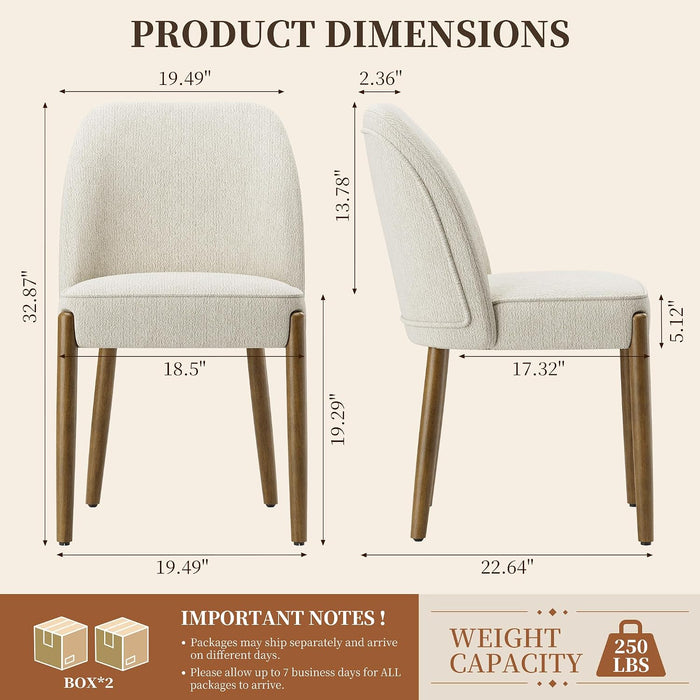 Barrel Modern Dining Chair, Upholstered Dining Chairs Set of 4, Beige