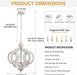White Farmhouse Chandelier Five Light Pendant Fixture