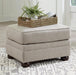 Gaelon Transitional Rectangular Upholstered Ottoman with Bun Legs, Light Brown