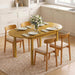 55" Solid Wood Folding Dining Table for 4-6 People, Oak