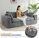 76-Inch Upholstered Premium Bean Bag Sofa DarkGrey