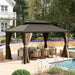 10X14 Feet Outdoor Gazebo Hardtop Curtains Included