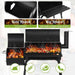43" Charcoal Grills Outdoor BBQ Grill with Offset Smoker Camping Portable Grill Camping Barbecue Grills with Side Fire Box for 6-10 People Patio Backyard Picnic BBQ, Black