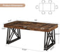 IndustrialStyle Brown Farmhouse Dining Table Metal Legs
