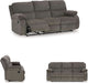 Scranto Contemporary Manual Reclining Sofa, Gray