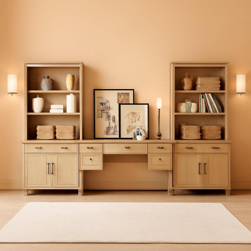 Elegant Oak 56 Inch Executive Desk ChargingStation