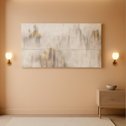 White Abstract Artwork Home Decor Textured Wall Art for Office Master Bedroom Wall Decor Gold Painting for Walls 24X48 Inch Living Room Picture
