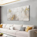 White Abstract Artwork Home Decor Textured Wall Art for Office Master Bedroom Wall Decor Gold Painting for Walls 24X48 Inch Living Room Picture