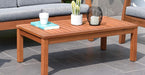 Prescott Patio 4-Piece Conversation Set | Durable Eucalyptus Wood Comfortable with Grey Cushions