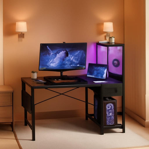 40 Inch Gaming Desk IndustrialGrade CarbonFiber Black