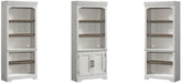 Set of 3 Wooden Bookcases in White and Oak Finish