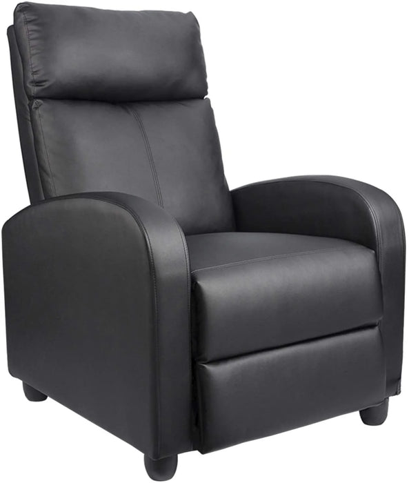 Massage Recliner Chair Single Sofa Chair Small Recliner Home Theater Seating PU Leather Living Room Sofa,Black