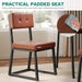 Dining Chairs Set of 4 with Faux Leather Cushion Seat Backrest, Upholstered Mid Century Modern Dining Room Chair with Heavy Duty Metal Leg for Kitchen, Living Room, Restaurant, Caramel Brown