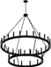 Black 48 Inch Wagon Wheel Chandeliers Illumination