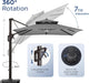 10' X 13 'Patio Umbrella with LED Light Outdoor Cantilever Umbrellas
