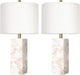 23" Alabaster Table Lamp Set of 2 with Night Light for Living Room
