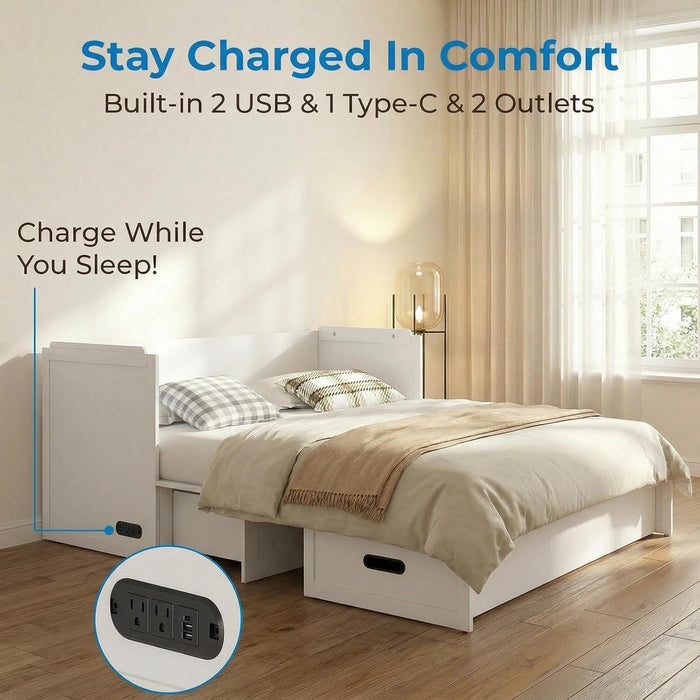 Queen MurphyStyle Cabinetry Bed USB Charging Station