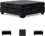 Lavernett Contemporary Square Oversized Accent Ottoman, Dark Gray