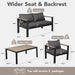 Aluminum Outdoor Patio Furniture Set 4 Pieces Dark Gray