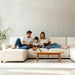 112Inch BeigeTone Modular Sectional Sofa With Ottoman