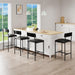 Bar Stools Set of 4, Kitchen Counter Height Chairs, 25.5 Inches Upholstered Black Barstools with Back, Bar Height Chairs for Counter Bar, Island, Easy Assembly