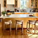 Bar Stools Set of 3, 26" Linen Fabric Upholstered Counter Height Bar Stools, Modern Barstools Counter Stools with Wood Legs for Kitchen Island Dining Room Bar, Beige